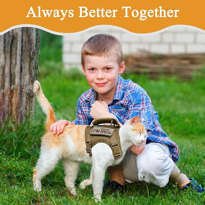 Tactical cat Vest Adjustable Kitten Harness no Pull Puppy Vest - Image 5