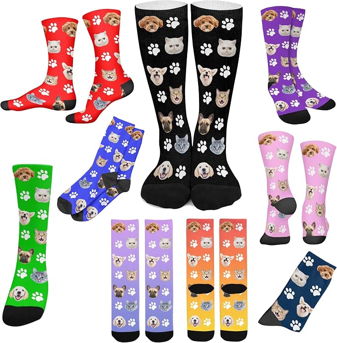 Artsadd Custom Face Socks for Dad Fathers Day Gift Novelty Personalized Photo - Image 4
