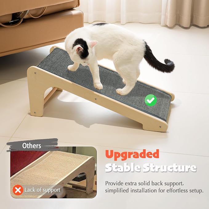 PETKARAY L Shape Cat Scratcher, Sisal Kitty Scratching Ramp, Vertical Scratch - Image 4