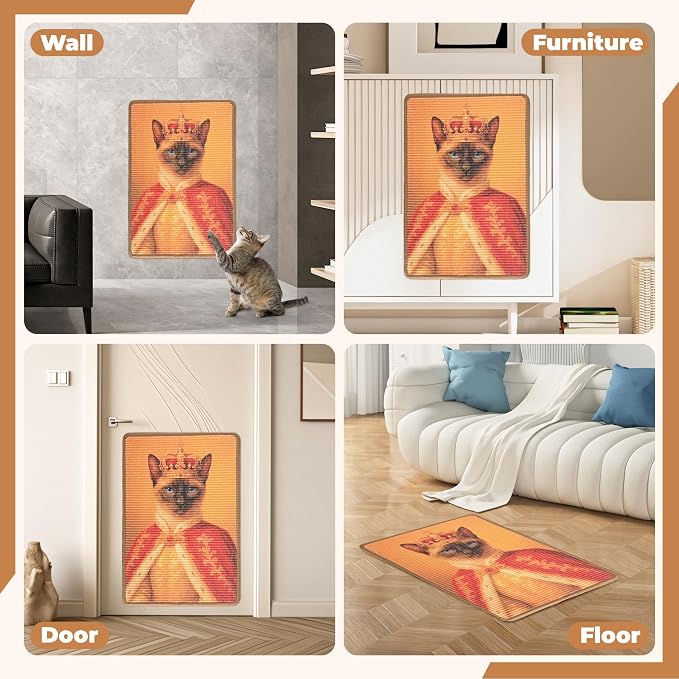 Sisal Cat Scratcher Mat, Cat Wall Scratcher - Image 6