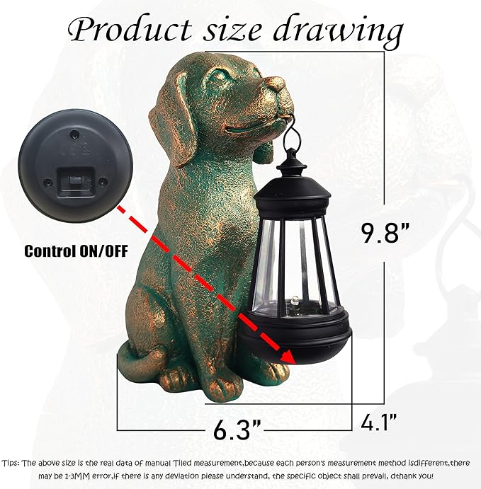 Dog Garden Statues with Solar Lantern Outdoor Decor-Dog Solar Figurines Lights - Image 5