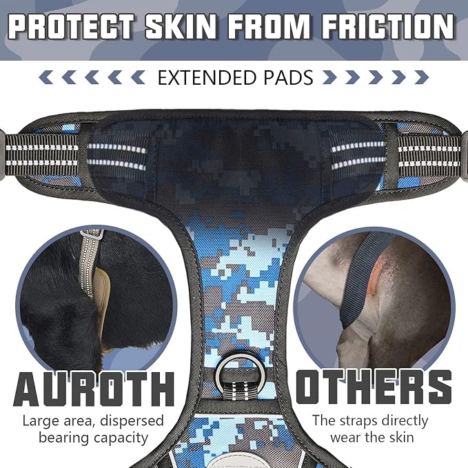 Auroth Tactical Dog Training Harness No Pulling Front Clip Leash Adhesion - Image 4