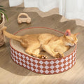 Oval Cat Scratcher Bed, 2-in-1 Cat Scratching Board, Natural Corrugated by Conlun