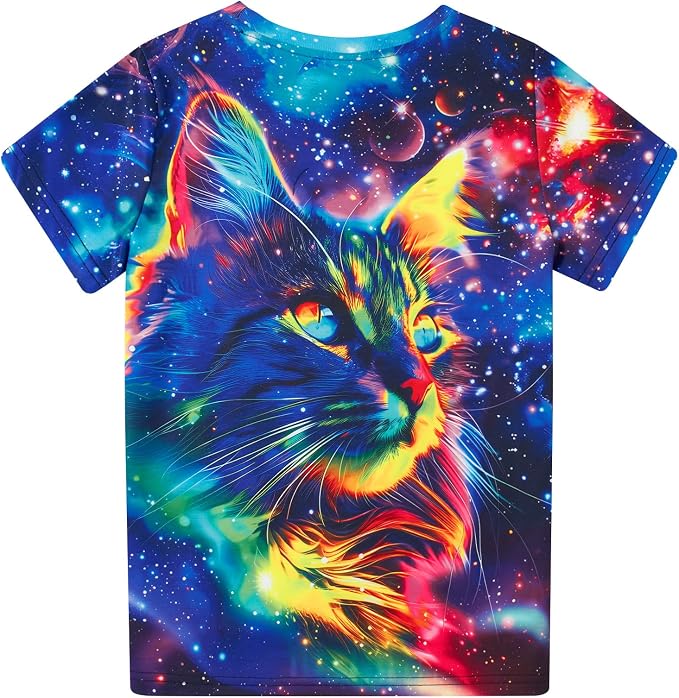 Funnycokid Girls Shirts Cat T Shirt Size 5-12 Clothes - Image 4