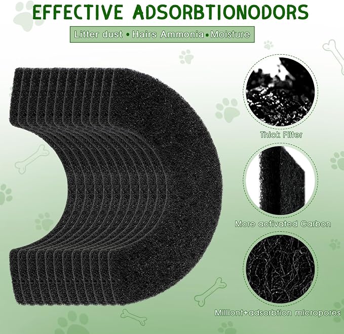 12 Pack 0.5 in Thickness Carbon Filters Compatible - Image 3