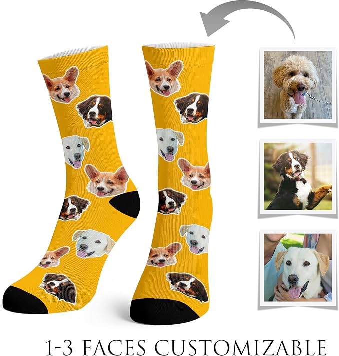 Artsadd Custom Face Socks for Women Men Cat Dog Lovers, Customized Unisex Funny - Image 4