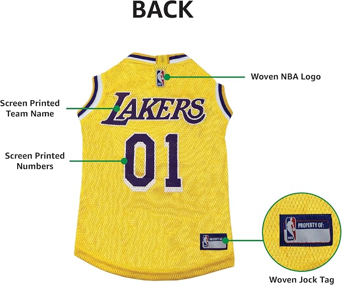 Pets First NBA LOS ANGELES LAKERS DOG Jersey, X-Large - Image 8