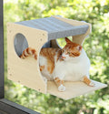 Window Cat Perch Shelves for Inside, Sturdy Wood Climbing Seat Mounted by HAPYKITYS