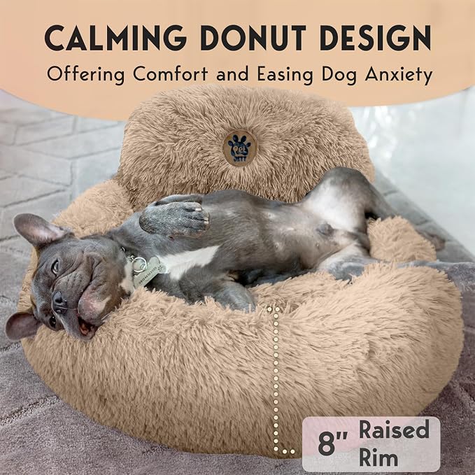 PetJett Calming Dog Beds for Small Dogs – 23" Donut Dog Beds, Anti-Slip & - Image 4