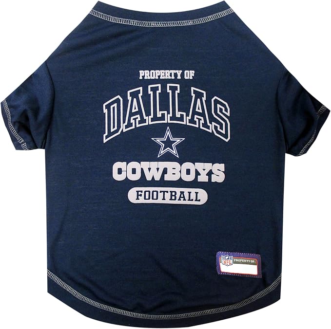 NFL Dallas Cowboys Dog T-Shirt for Pets, Size X-Small. Officially Licensed Pet by PETSFIRST
