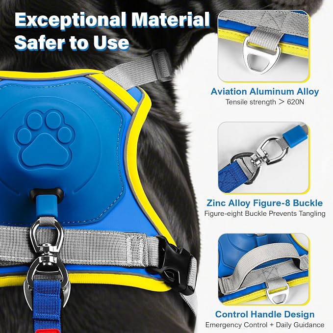 No Pull Dog Harness, 2 in 1 Retractable Harness - Image 3