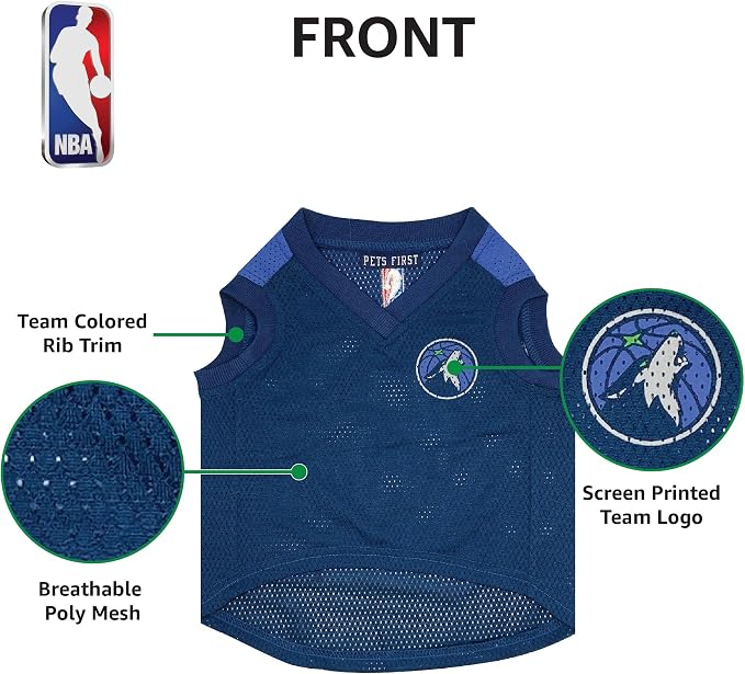 Pets First NBA Minnesota Timberwolves Dog Jersey, Medium- Tank Top Basketball - Image 4