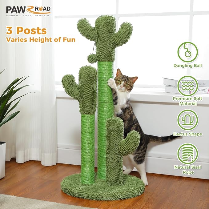 PAWZ Road Cat Scratching Post Cactus Cat Scratcher Featuring - Image 3