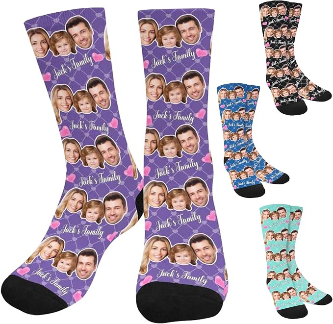 Artsadd Custom Face Socks for Women Men Cat Dog Lovers, Customized Unisex Funny by Artsadd