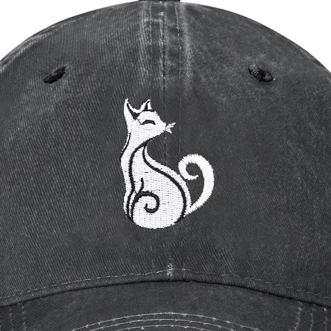 Embroidered Baseball Cap Adjustable Vintage Washed Distressed Denim Baseball Hat - Image 2