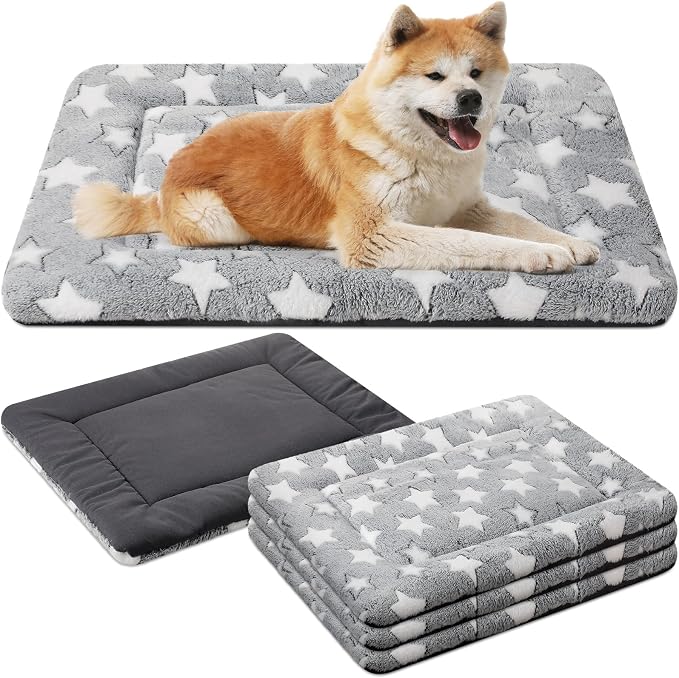 VitalCozy 4 Pcs Dog Crate Pads, Ultra Soft Warm Washable Anti-Slip Kennel Bed by VitalCozy