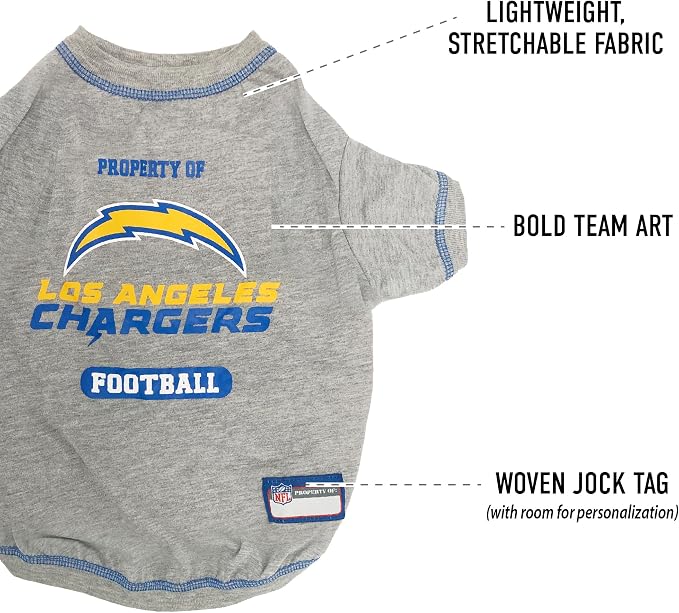 NFL Los Angeles Chargers Dog T-shirt X-Small. - Image 4