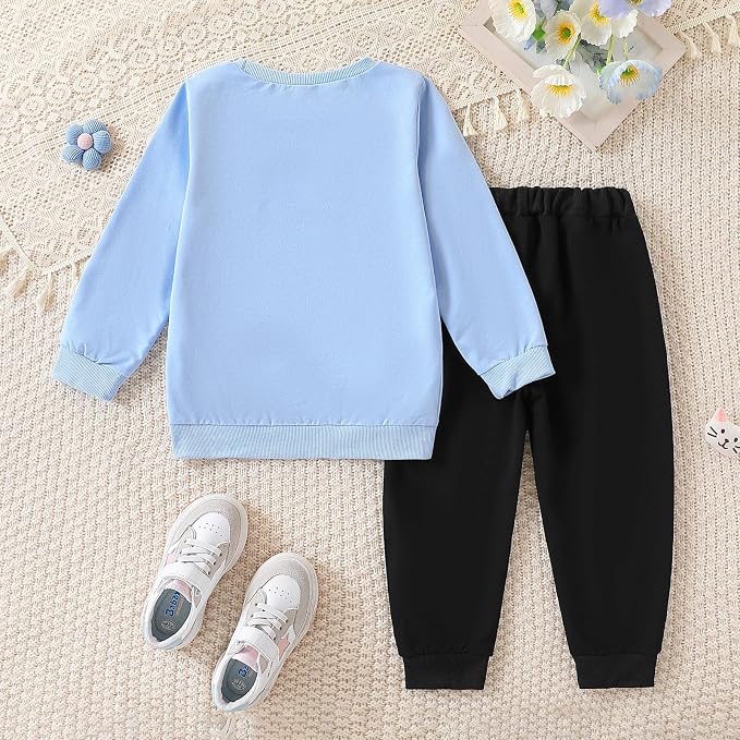 4-8T Toddler Girl Clothes Cat face print Short Sleeve Top+Pants Outfits Girl - Image 7