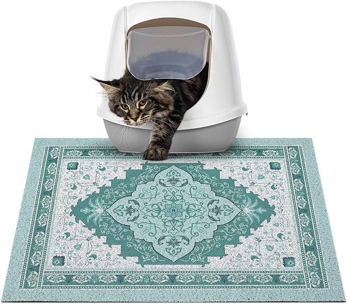 Glittme Cat Litter Mat with Non-Slip Bottom Litter Box Mat 24"X15" Litter by Glittme