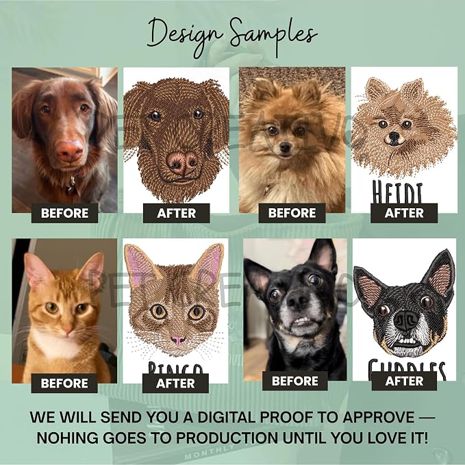 GODMERCH Custom Embroidered Pet Portrait Zip Hoodie From Photo, Personalized - Image 7