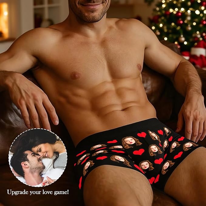 M YESCUSTOM Custom Faces Funny Short Briefs Gift - Image 4