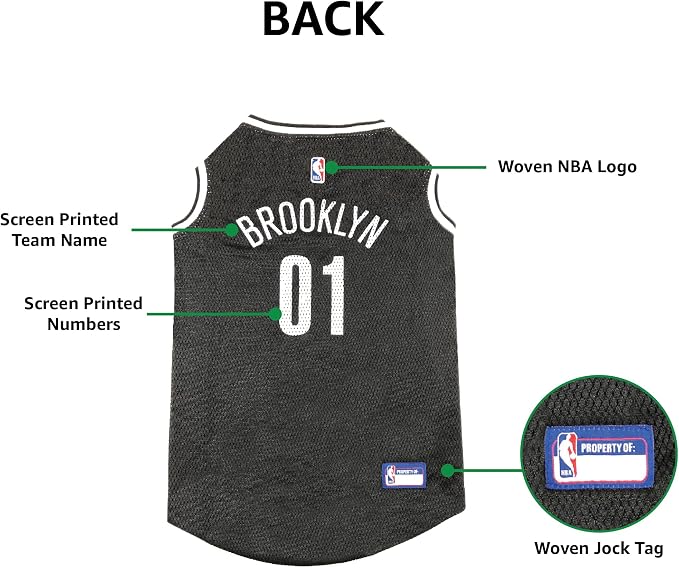 NBA PET Jersey Brooklyn NETS Basketball Dog Jersey, Medium. Best Licensed - Image 6