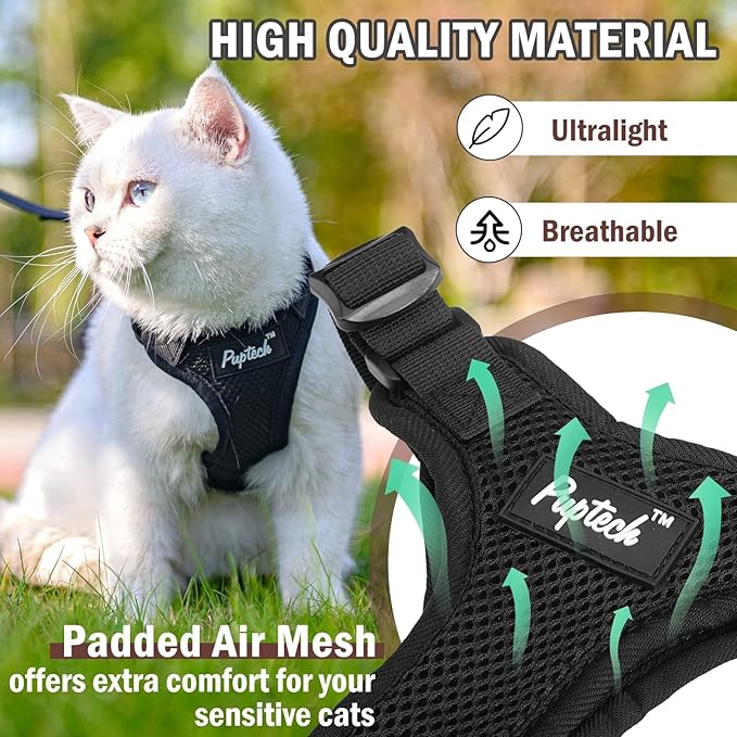 PUPTECK Cat Harness and Leash Set Escape Proof - Image 2