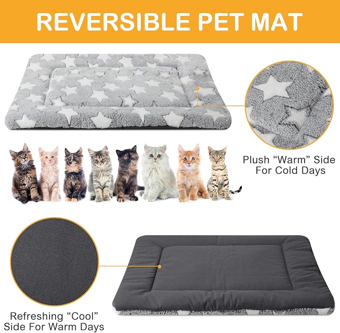 VitalCozy 4 Pcs Dog Crate Pads, Ultra Soft Warm Washable Anti-Slip Kennel Bed - Image 3