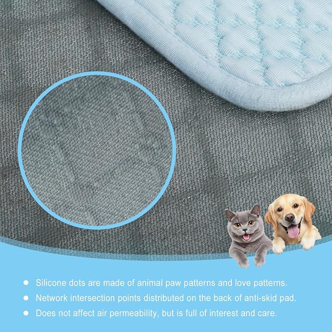 Dog Cooling Mat Blue, Washable Comfortable Pet Cooling Pad - Image 5