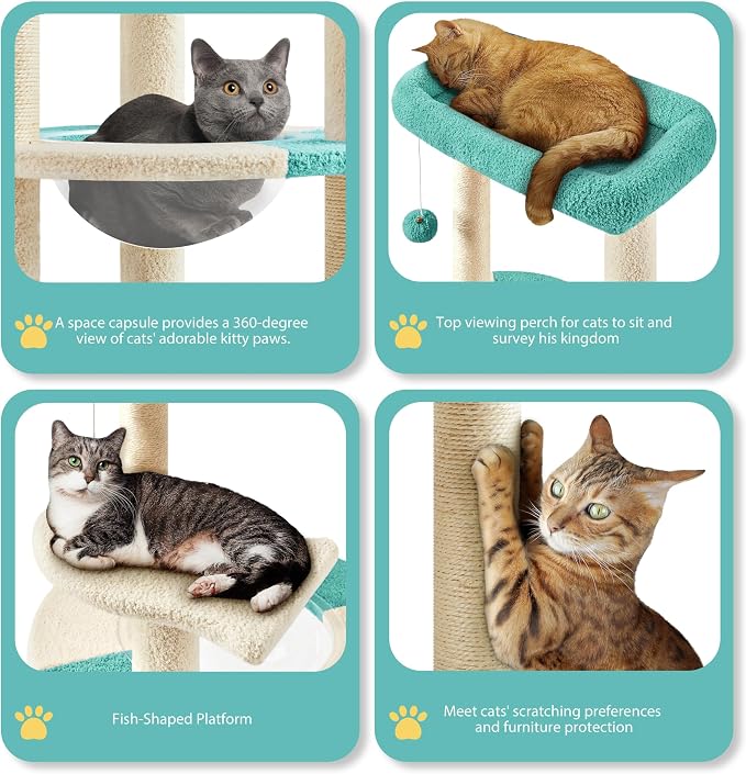 Yaheetech Cat Tree, 35.5in Cat Tower - Image 3