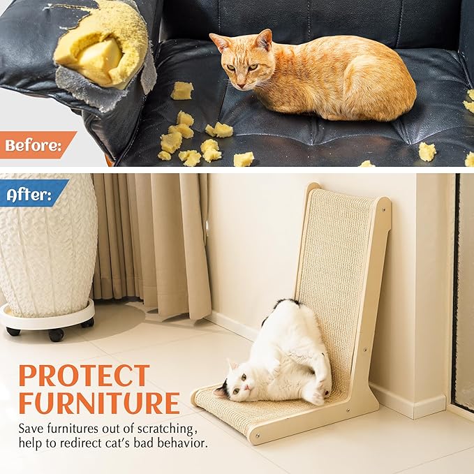 PETKARAY 105° Sisal Cat Scratcher, Sisal Scratch Pad - Image 4