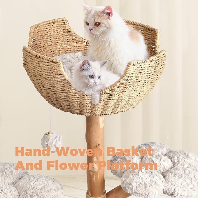 Easyego Modern Cat Tree, Aesthetic Wood Cat Tree Tower - Image 4