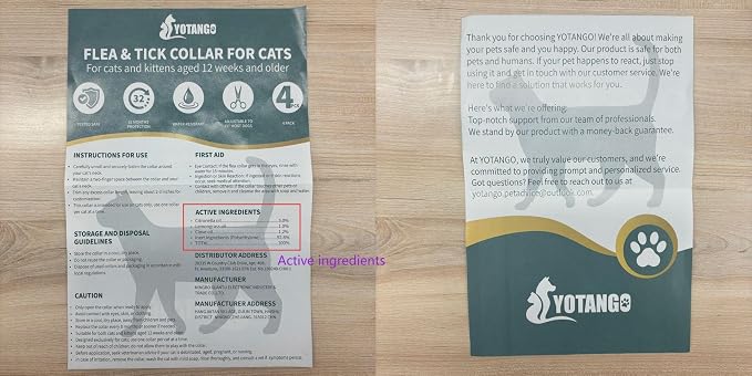 YOTANGO 4 Pack Flea Collar for Cats, 32 Months Flea and Tick Prevention for Cats - Image 9