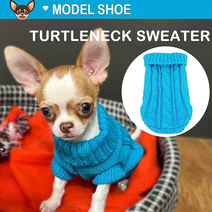 2 Pack Dog Sweaters for Small Dogs, Chihuahua Yorkie Sweater, Dog Clothes for - Image 3
