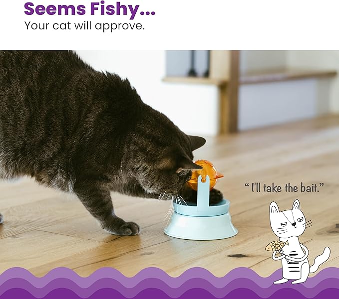 Catstages 2-in-1 Spinning Fish Treat Dispenser Cat Toy, Interactive Puzzle - Image 2