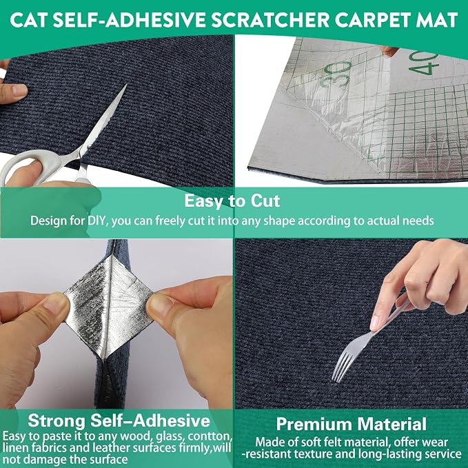 Cat Scratcher Mat, 78.7"x15.8" Cat Scratch Couch Furniture Protector, Trimmable - Image 4