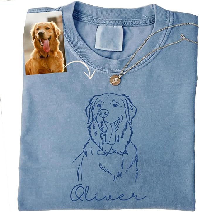 Chillever Personalized Dog Potrait Hoodie, Custom Pet Photo Shirt, Sweatshirt by Unknown