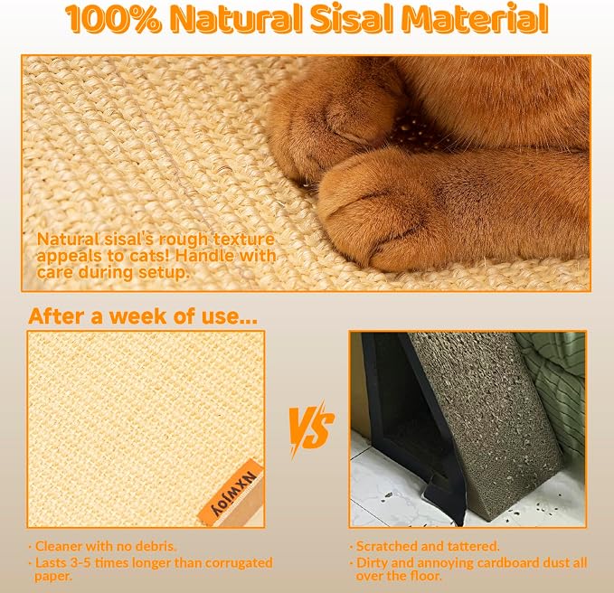 Cat Scratcher Cat beds for Indoor Cats Extra Large Sisal Scratchers for Adult - Image 2