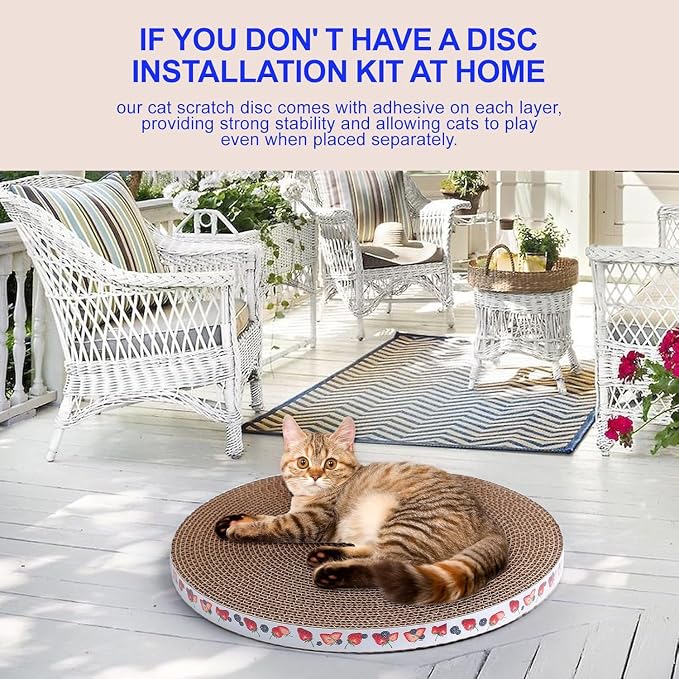 Round Cat Scratcher Pad 10 inch Diameter 3/5 inch Thickness Scratch Replacement - Image 4