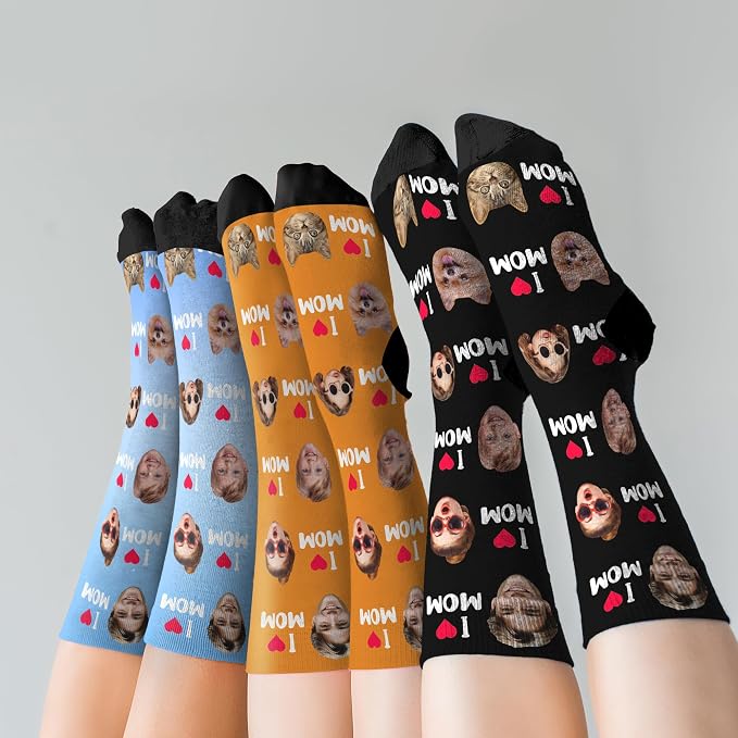 Artsadd Custom Face Socks for Dad Fathers Day Gift Novelty Personalized Photo - Image 6