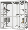 ROOMTEC Outdoor Catio with Roof 71.3" Height Large Wooden Cat Enclosure with 3 by ROOMTEC