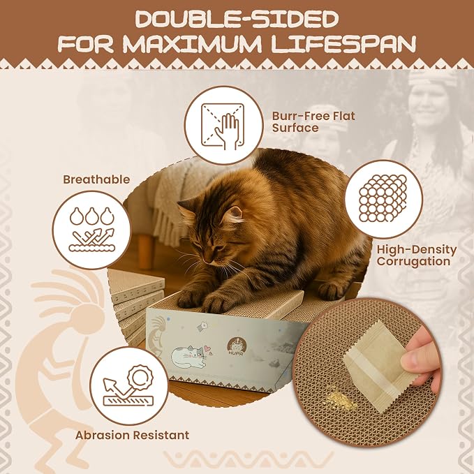 5 Pack Cat Scratching Boards | Reversible Cardboard Cat Scratcher - Image 5