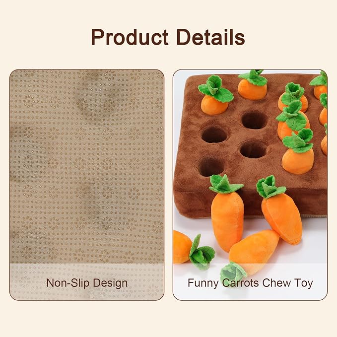 Interactive Dog Toys，Carrot Snuffle Mat - Image 3