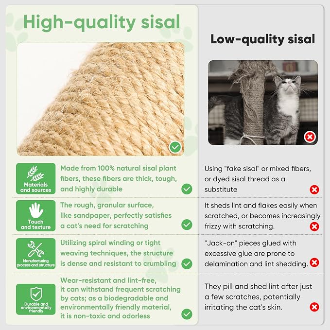 XiaZ Cat Scratching Post 34'' Tall, Cat Tower Scratcher Extra Wide 15.8" Stable - Image 5