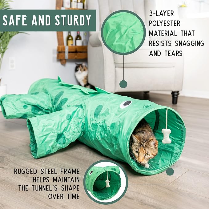 Pet Craft Supply Dizzy Dino Multi Cat Tunnel Boredom Relief Toys - Image 2