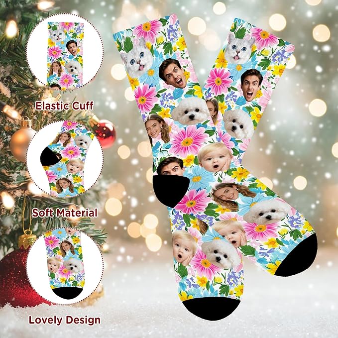Artsadd Custom Pajamas for Women Men Family, Personalized Face Pjs Pajama Pants - Image 5