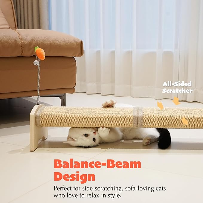PETKARAY Horizontal Scratching Post, Large Floor Mounted Cat Scratcher - Image 2