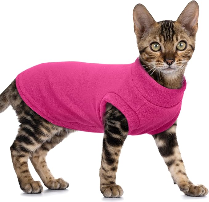 PUMYPOREITY Fleece Sphynx Cat Clothes, Warm Thick Cat Sweater, Soft Winter Coat by PUMYPOREITY