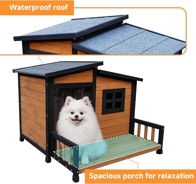 Large Dog House Outdoor Indoor for Small Medium Large Dog, Wood Insulated Dog - Image 5