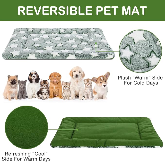 VitalCozy 4 Pcs Dog Crate Pads, Ultra Soft Warm Washable Anti-Slip Kennel Bed - Image 3